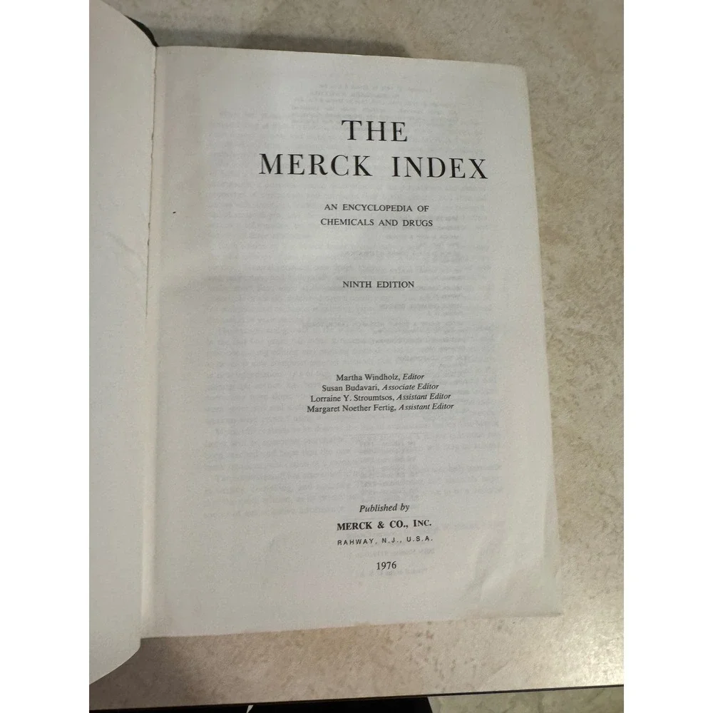 The Merck Index Ninth Edition 1976 Encyclopedia of Chemicals and Drugs Hardcover